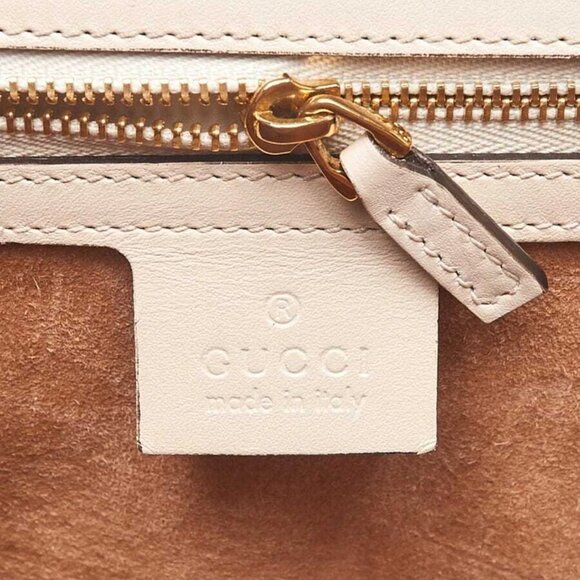 Gucci White Smooth Leather Calfskin Leather Vintage Web Medium Sylvie Shoulder - Picture 10 of 10